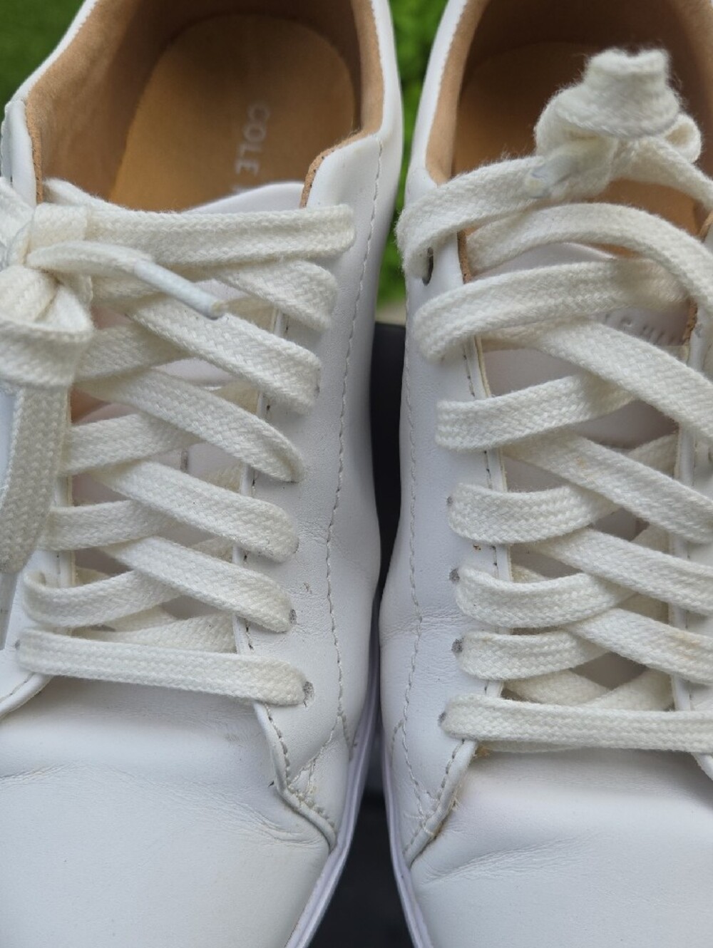 Cole Haan White Low-Top Leather Sneakers - Picture 4 of 5